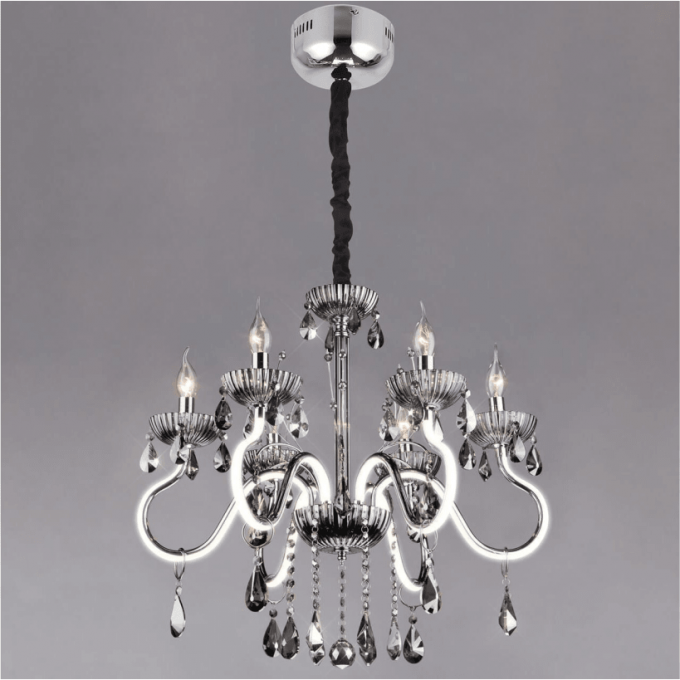 Люстра HIPER 6хE14х40Вт + 30Вт LED CHROME H824-6 Люстра HIPER 6хE14х40Вт + 30Вт LED CHROME H824-6